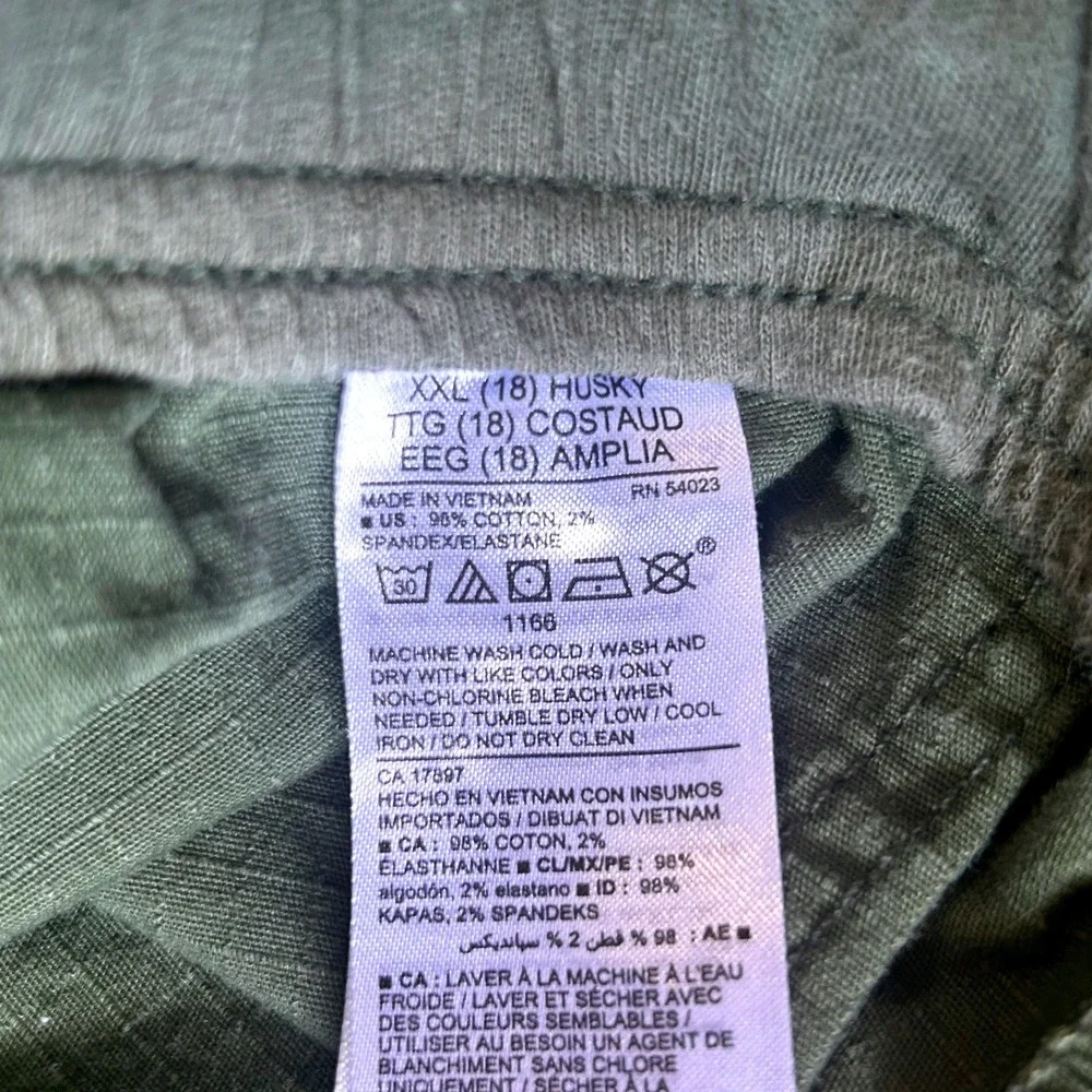 Old Navy‎ Kids XXL (18 Husky) Green Cotton Blend Jogger Pants Drawstring